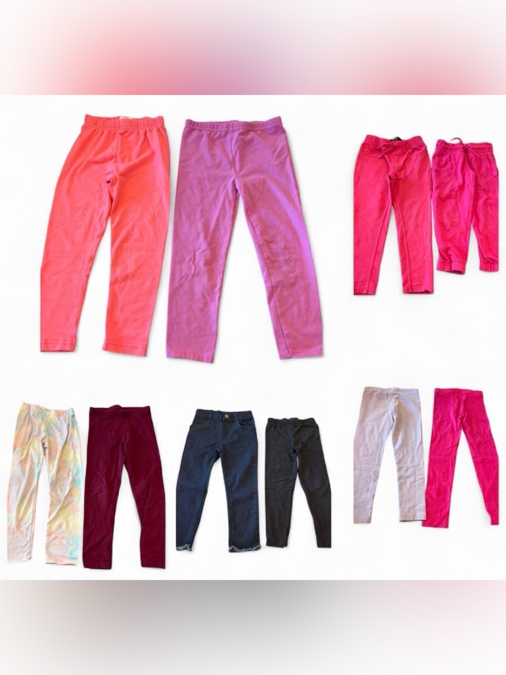 Lot of 4T little girls pants multi brands bundle of 10 pairs bottoms